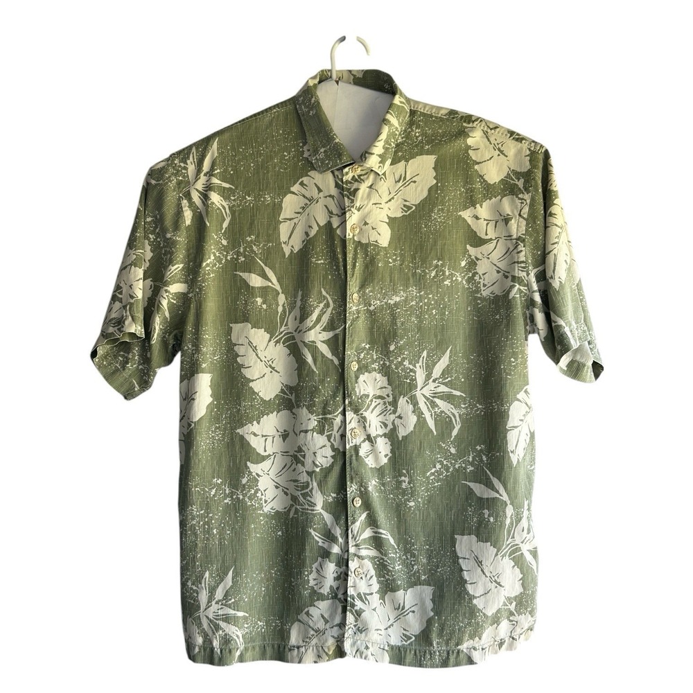 Tommy Bahama 100% Silk Shirt With Tropical Leaves Size XL